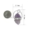 Anhänger-Halsketten PM38097 Zinn-Amethyst-Kristall, versilbert, gelötet, Freiform-Punkt-Bleistift-Charm-Anhänger, Schmuck