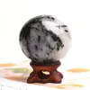 Figuras decorativas 1 pieza de turmalina negra natural, cristal pulido, bola de masaje, piedra energética Reiki, curación, decoración del hogar, recuerdo