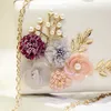Abendtaschen Hochwertige handgefertigte Blumen Clutch Luxus Brieftasche mit Ketten Hochzeit Abendessen für Damen MN695 220906