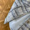 Parkas en duvet pour femmes Arrivée Piste Français Cardigan en laine tweed de haute qualité pour femmes Manteau col rond à manches courtes Gland Veste Outwear Casaco 220906