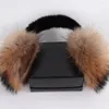 BERETS 100 Natural Real Fur Earmuffs Winter Women Warm Plush Big Ear Muff Ryssland mjuk med Mink Earflaps3812780