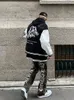 Мужские куртки модная ретро -ретро -алфавит вышивая бейсбольная куртка мужчина в ins hip hip hop hiphop coupt ratece americe trend Street harajuku Style 220906