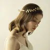 Kopfbedeckungen O816 Hochzeitsaccessoires Fee Braut Stirnband Kupferblatt Band Handgemacht Brautjungfer Haarschmuck Frauen Festzug durchführen Geschenk Tiara