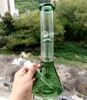 12 inch Green Glass Water Bong Hookahs Super Thick Smoking Pipes Female 18mm with Tree Arm Perc
