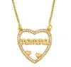 Bijoux colliers pendentifs coeur maman chaîne collier zircone bijoux cubique cristal Cz mode charme
