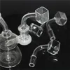 fumo Sugar Cube Quartz Banger Chiodo trasparente Joint Square 14mm 10mm Maschio 2mm Thick Side Dab Rig raccoglitore di cenere di vetro