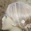Coiffures chapeaux de mariage romantiques et fascinateurs pour femme fête blanc net perles perles visage voile dame mariée accessoires simples