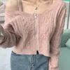 Женские свитера Kimutomo Vintage Loase Solid Off Plouds Sweater Женщина простой побал