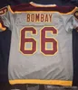 Hockey Stitched 66 Gordon Bombay Gunner Stahl Mighty Ducks Waves Hockey Jersey Anpassad dubbel s￶mnad namnnummer mycket s￤llsynt ingen reserv