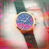 All dials working Stopwatch mens watch Calendar Hole Leather Strap Japan Quartz Movement Chronograph Multifunctional Business Wristwatch Popular Clock Gift