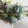 Faux floreale verde artificiale mini mazzo di loto fiore di seta piccolo tè ripido matrimonio decorazione della casa fiore finto bouquet da sposa decorazione caduta mano J220906