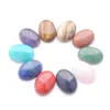 15 Colors Natural Gemstones Oval 18x25mm Cabochon No Hole Loose Beads for DIY Jewelry Making Earrings Bracelets Necklace Accessories BU305