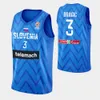 Basılı 2022 Eurobasket Slovenya Basketbol Forması Luka Doncic 77 3 Goran Dragic 10 Mike Tobey 11 Jaka Blazic 30 Zoran Dracic 8 Edo Muric Blue White Milli Takım