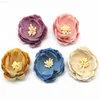 Faux Floral Greenery 10Pcs Chic Chiffon Sewing Flowers Boutique Hair Flowers Rhinestone Pearl Center Cute Hair Flower 45Cm No Hair Clips J220906