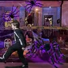 Décoration de fête Halloween Araignée géante Simulation noire Super Big Glowing Spider LED Purple Light Props Effrayant Terror Home Party Décor extérieur 220905