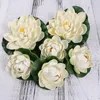 Decorative Flowers Lotus Floating Artificial Water Flower Lily Pond Decor Pool Plants Fake Liliesfish Leaves Pads Paddecoration Aquarium