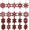 Factory Buffalo Plaid Christmas Wood Snowflake Ornaments Snöflingor Träskivor Hantverk för DIY Hantverk Holiday Decorations