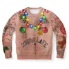 Maglioni da uomo Uomo Donna Natale Cosplay Divertente Busto Stampa 3d Felpe con cappuccio Babbo Natale Coppie Felpe Tshirt Cappotto con cerniera Harajuku Pullover2022 220905