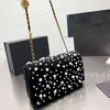 Bolsa de diseñador Luxury Shoulder Bag Bag Bag Mujeres Elegantes Bolsas de Messenero Pearl Crossbody Ball Golden Classic Flap Wallet Velor 220906
