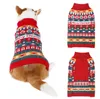 Vestu￡rio para c￣es pet vintage feia natal snowflake holida holida pullover c￣o su￩ter de cachorro natal malha macia mant￩m roupas quentes