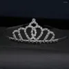 Kopfbedeckungen Charmante Braut Krone Haarband Braut Tiaras Silber Kristall Kopfschmuck Party Zeremonie Brosche Haarschmuck mit Kamm HG05