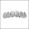 Grillz Dental Grills 18k золотые зубы Braces Punk Hip Hop Mticolor Diamond Custom Grillz зубной рот клык гриль зуб