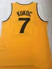 O WSKT College usa Jugoplastika masculino dividido o filme 7 Toni Kukoc Jersey Basketball barato costura amarelo Tamanho S-xxl