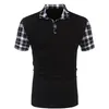 Mens Polos Summer Mens Casual Stritching Short Sleeve Polo Shirt Business Clothes Luxury Tee Male Fashion Grid Zipper Polos Topps Men 220906