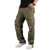 Erkek pantolon düz çok cepler erkek askeri taktik dış giyim pantolonlar uzun pantolonlar erkek kıyafetler büyük boy 42 44 kargo