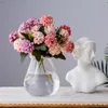 Faux Floral Greenery Peony Artificial Flowers High Quality Luxury Bouquet Wedding Decoration For Home Table Decor Sky Blue Fake Flowers Hydrangea J220906