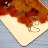 파티 용품 5pcs 맞춤형 아크릴 미러 침례 이름 표시 개인화 된 아기 생일 기념품 태그 청첩장 카드 게스트 선물