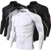 Camisetas masculinas camiseta de compress￣o seca masculino masculino de fitness de fitness de mangas compridas camisa de gin￡stica de gin￡stica camiseta