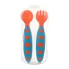 Mother and Baby Feeding Cherry 001# Children's Silicone Spoon Eating Fork Feeding Tableware Set Supplementary Food Training Wholesale Products