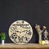 Horloges murales clinique vétérinaire pour animaux de compagnie horloge en bois moderne décor à la maison rustique Animal fait à la main montre cadeaux Art vétérinaire