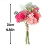 Faux Floral Greenery Rosa Künstliche Blumenrosen für Zuhause Hochzeitsdekorationen Kombination Hortensienblütenblätter Obst Fake Pflanzen Brautstrauß Zubehör J220906