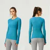 Lu Lemon Yoga Align NWT 2024 LU-07 Långärmning Yoga Top Women Solid Sports Workout Gym Tees T Shirt Female Outdoor Athletic