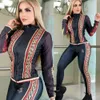 J2735 Luxus Design Letter Print Tracksuits für den Herbst Neue Frauen Long Sleeve Cardigan Reißverschluss Top und Hosen 2 -Stück -Sets