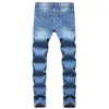 Rippade mäns jeans jean homme pantalon streetwear moda hombre bomull denim byxor raka enkla designbyxor storlek 28-42