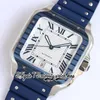 GF V3 GF0018 Japonia Miyota 9015 Automatyczne męskie zegarek duży niebieski pvd ramki białe markery rzymskie stalowe obudowę szybkie przełącznik gumowy pasek super edycja wiek zegarki wieczne