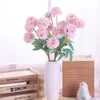 Faux Floral Greenery 5 Heads White Silk Artificial Hydrangea Flowers Branch Fake Bouquet For Wedding Home Garden Party Decoration Accessories J220906
