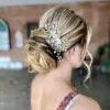 Hair Clips Flores de Flores Pérolas Cristal Stromestone Pin Band Band Tiara For Women Bride Girl Wedding Bridal Acessórios Jóias
