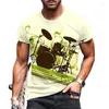 Camisetas para hombres M￺sica rock 3D Estado estampado Camisetas para hombres Manga Shor Summer Street Summer Street de gran tama￱o 6xl Ropa de hombres de talla grande
