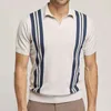 Мужская половая рубашка Polos Men Printe Printe Printe Pactwork вязание повседневное место для лацкана летняя мода Мужская рубашка с коротким рукавом 220906