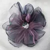 Faux kwiatowa zieleń 5pcs przędza sieciowa spalona krawędź Flower Flower Hair Spin Akcesoria Kapelusz Twocolor Flower Heart and Flower Clothing Akcesoria J220906
