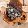 Aufbewahrungstaschen für Damen, faltbar, Handtasche, Reise-Geldbörse, Kosmetik, Make-up-Rucksack, tragbar, große Kapazität, Doppelreißverschluss-Einsatztasche