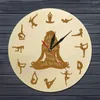 Horloges murales yoga pose en bois horloge fitness décor de maison méditation spirituelle silencieuse non ticulaire watch studio zen art