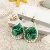 Bohemian Summer Beach Dangle Boucle D'oreille Vintage Goutte D'eau Tissu Fleur Boucles D'oreilles Brincos Partie Bijoux