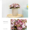 Faux Floral Greenery 5 Head Bouquet Peony Artificial Flowers Small White Silk Peonies Fake Flowers Wedding Party Home Decoration Rose Flower Pink Art J220906