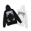 SWESTSHIRTS على طراز Hip Hop Mens Hoodies Autumn and Winter Black White Coeed Sweater ow ow pullover back printing
