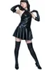 Glänzendes metallisches sexy Mädchenkleid Catsuit Kostüme Lycar Spandex Zentai Bodysuit Party Club Bühnenkostüme Overall mit Handschuhen und Socken